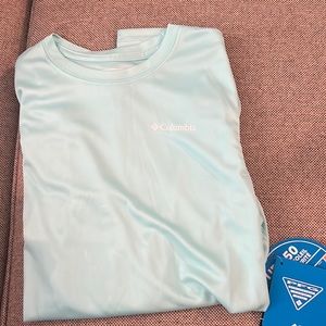 Mint green boys long sleeve Columbia swim/fishing shirt